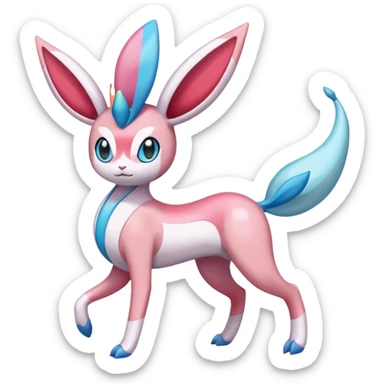 Sylveon-Meloetta-Cresselia-Milotic-Amaura-Pokémon-Fakémon-fusion, full body sticker