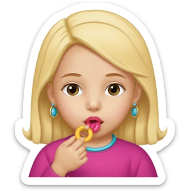 Muhhamad and Aisha Muhhamad old little girl with binkie in mouth sticker