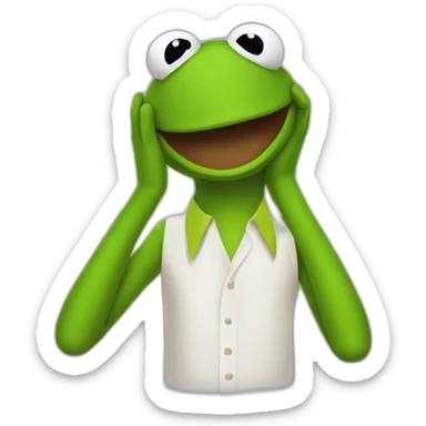 anxious kermit the frog sticker