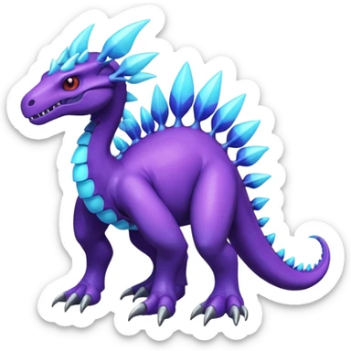 Shiny Dark Edgy  Meganium-Inteleon-Amaura-Fakémon-hybrid-creature (full body)  sticker