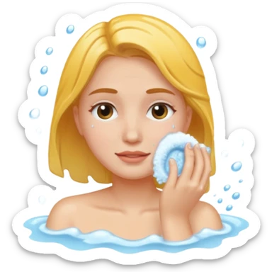 A women washing her face sticker