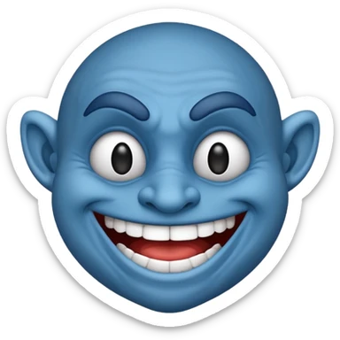 Troll troll face blue  sticker