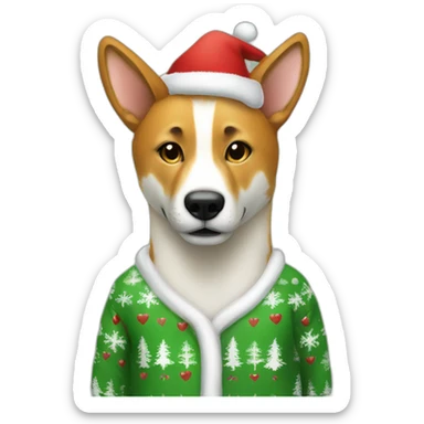 A dingo wearing Christmas PJs sticker