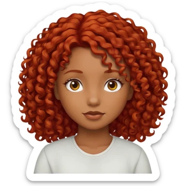 Una chica morena, rizada de pelo rojo sticker