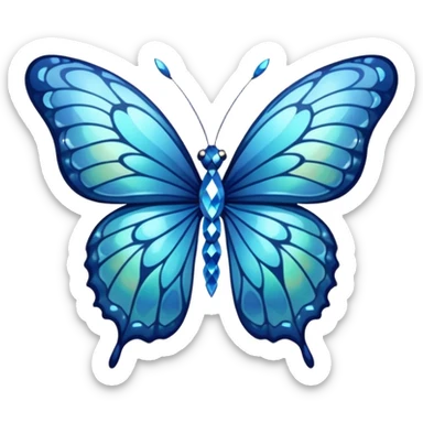 blue diamond butterfly sticker