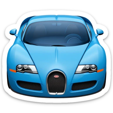 Bugatti Veyron simplified emoji style, bold lines, minimal details sticker