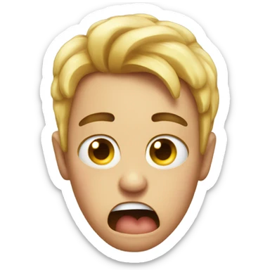 A emoji crying and shocked  sticker