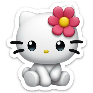 Hello kitty with a flower sticker