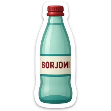Borjomi water bottle emoji with label, variation 1 sticker