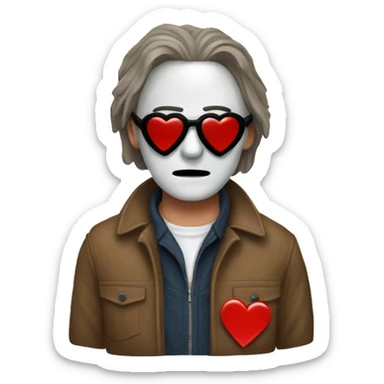 Michael Myers’s with heart sunglasses sticker
