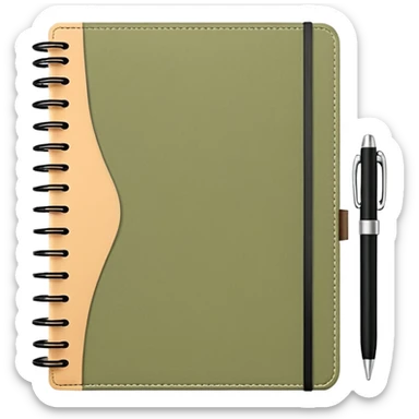 Pale olive Planner open notebook sticker