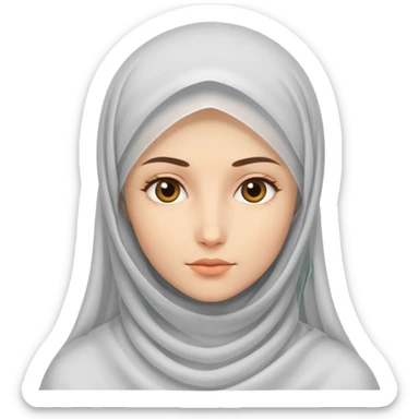 veiled woman, gentle expression sticker