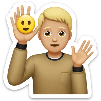 a cursed yellow circle with rock hands and he looks super drunk sticker