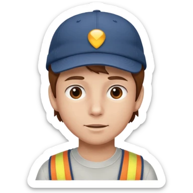 Un niño con gorra pelo castaño  sticker