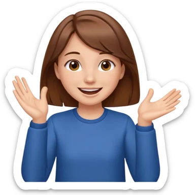 cheering girl whistling and clapping her hands sticker