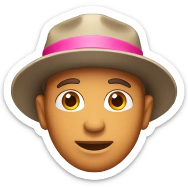 Fisher with pink hat sticker