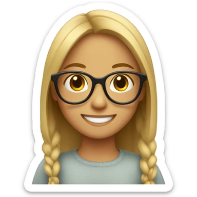 smiling girl with glasses indoors sticker
