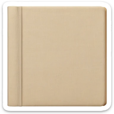 Closed beige linen cover cookbook sticker