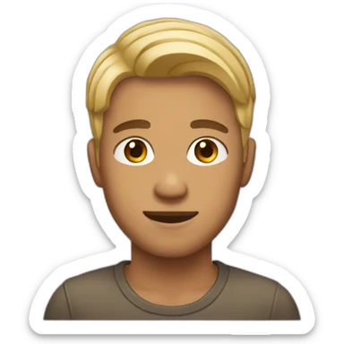A tan skin male young adult with half-blond hair. sticker