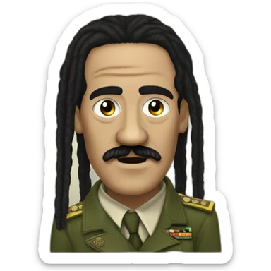 Adolf Hitler Bob Marley dreadlocks vaping sticker
