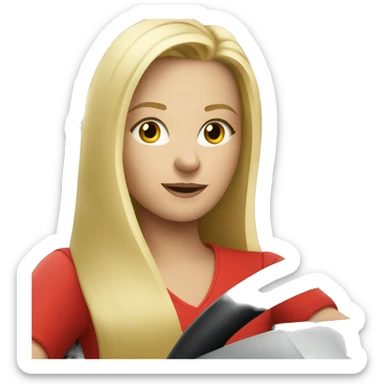 Blond girl driving a ferrari sticker