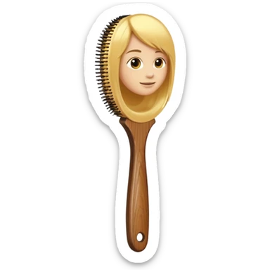 golden hair brush sticker