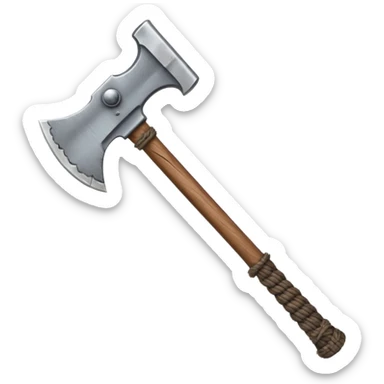 metal axe long cable sticker