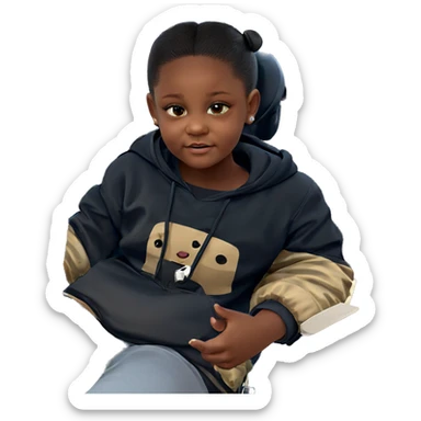 girl sitting by car sticker