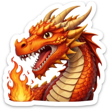 I need a character for an educational geography course in the style of a dragon that roars with fire sticker