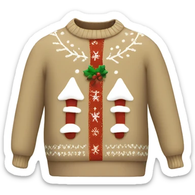 beige christmas sweater sticker