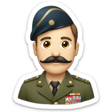 Personne avec une petite moustache carré habiller en tenus militaire sticker