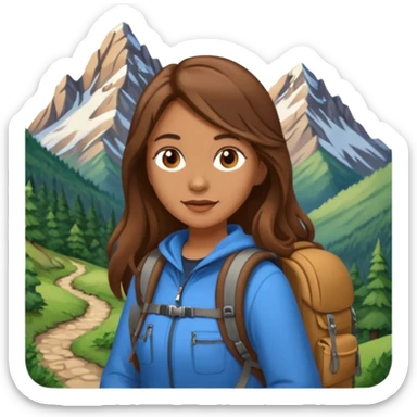 backpacked mountain wanderer woman sticker