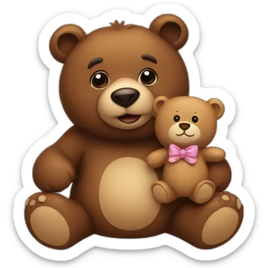 Bear with teddy-bear sticker