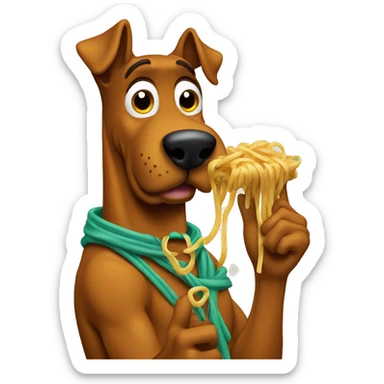 Scooby doo eating spaghetti  sticker