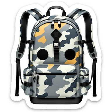 grey urbran camo backpack sticker