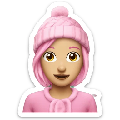 Pink Christmas sticker