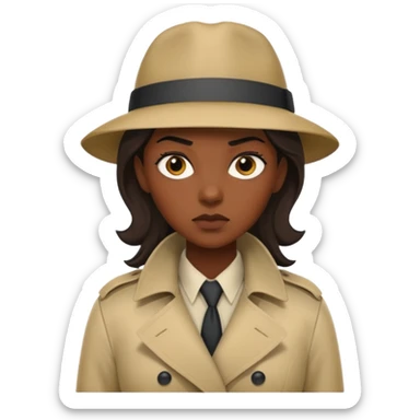 dark skin female detective sticker