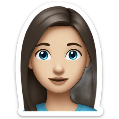 A girl with blue eyes and dark brown hair sticker