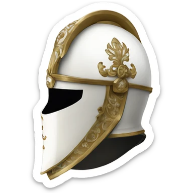 ornate french full-face armet helmet intricate white inlays sticker