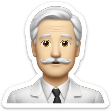 Pierre gilot mustache italien White hait sticker