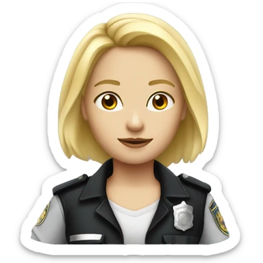 blond girl as a criminal police officer sticker