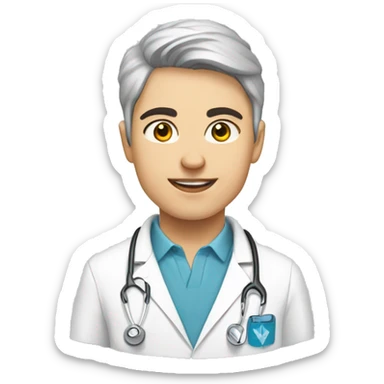 generate white student on medical university of uzbekistan sticker