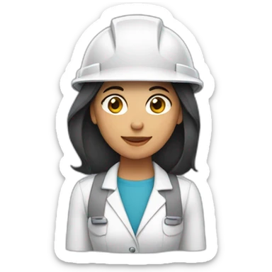 mujer con casco de trabajo sticker