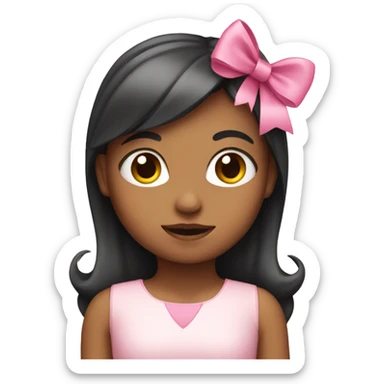 Girl with a pink bow sticker