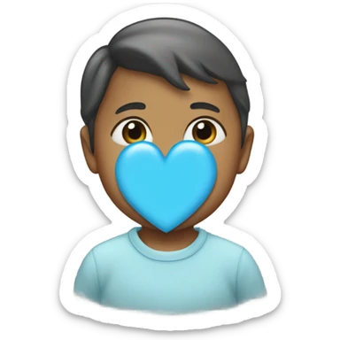 a baby blue heart  sticker