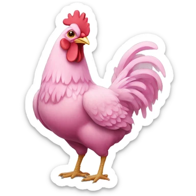 Pink chicken full body sticker