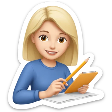 woman sketching. artist sticker