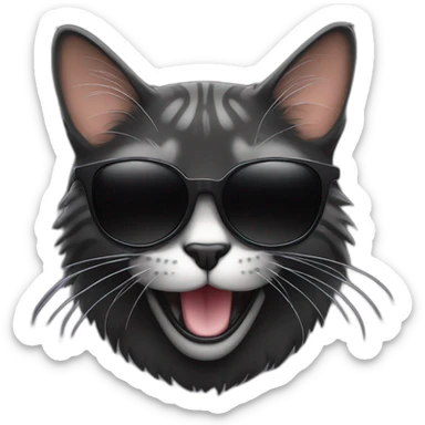 Black Mountain cat with black sunglasses winking sticker