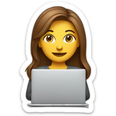 woman with coffee cup top of the head on a laptop sticker