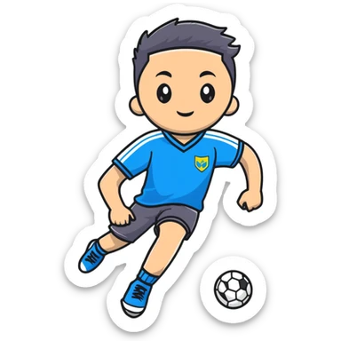 Ukrainian young man in a white embroidered shirt playing sports sticker